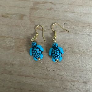 Blue Turtle Earrings